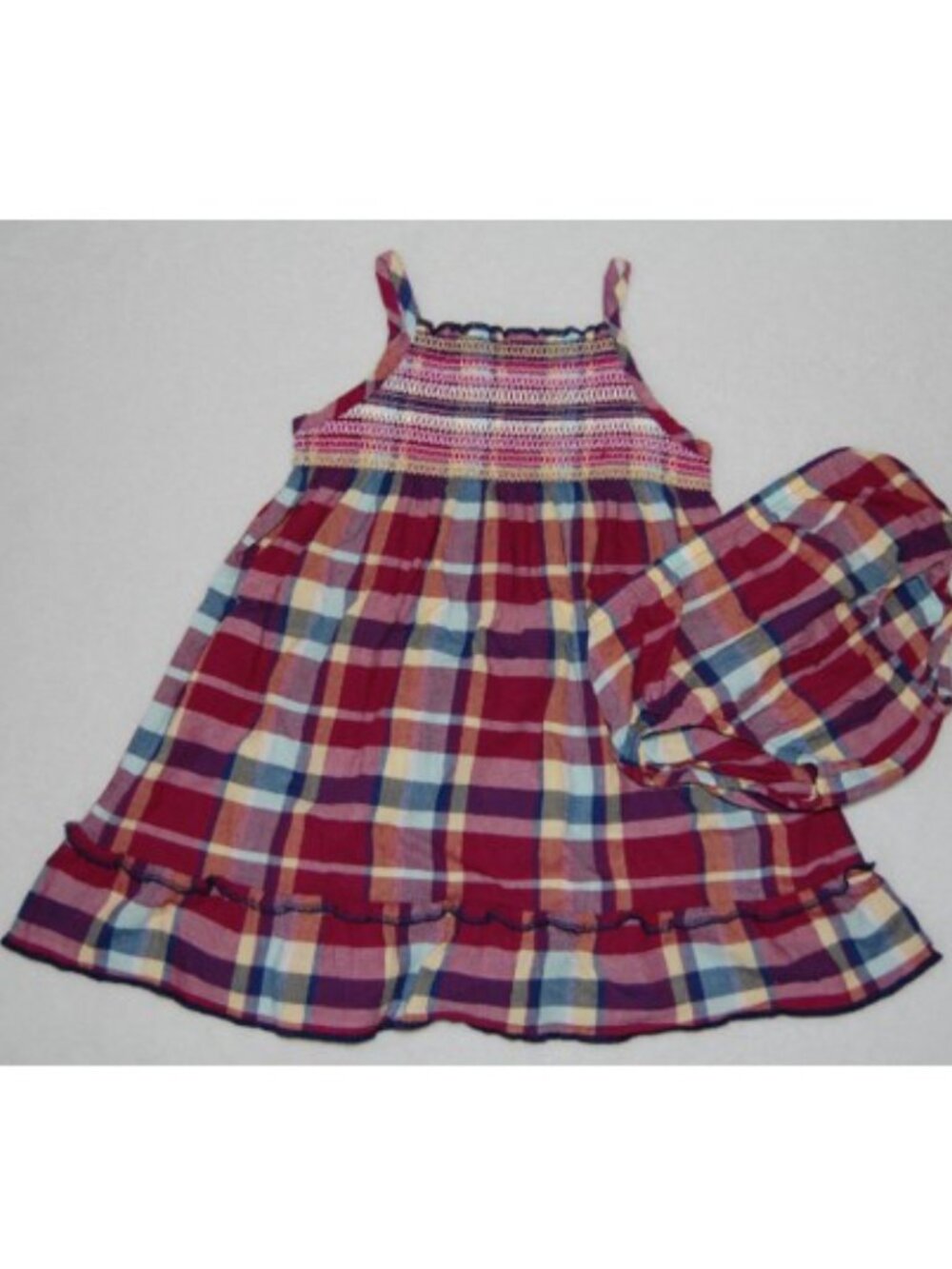 Old Navy Baby 12-18M Burgundy Plaid Cotton Dress